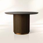 Finnley Round Marble Stone Top With Wood Plinth Bases - Image 9