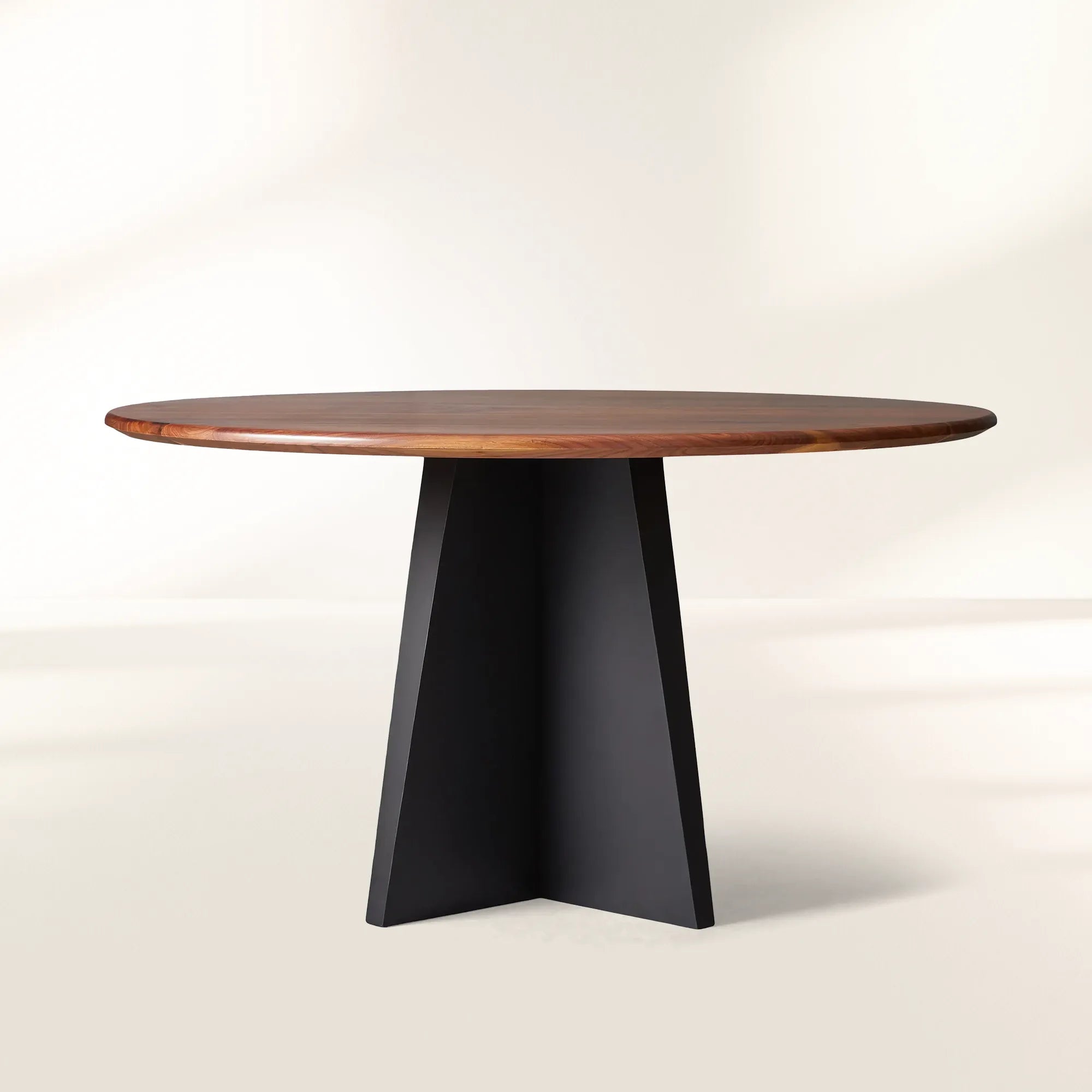 PL_JacobRoundDiningTable-VertexBase.jpg Modern Simplicity Jacob Round Dining Tablewith Vertex Solid Iron Base - Image 1