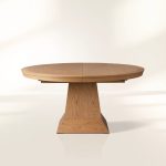 Leighton Extension Dining Table Wood Round Rural Dining Table with Leaves - Image 16