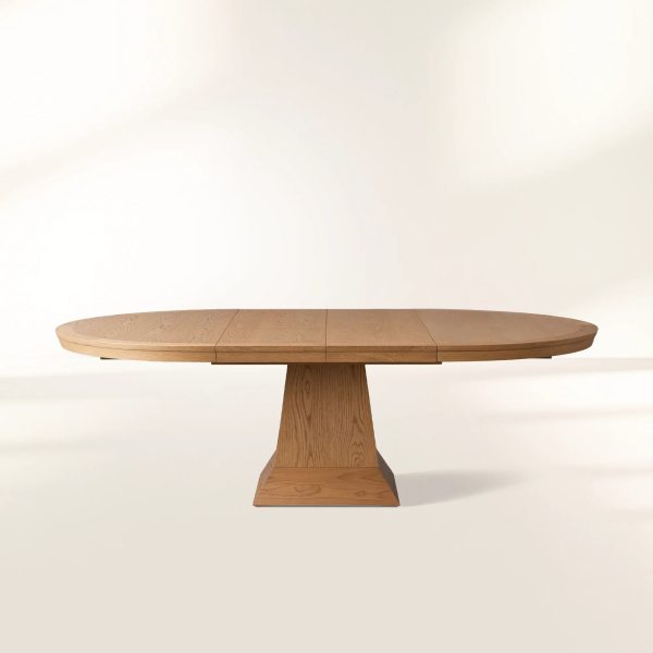 Leighton Extension Dining Table Wood Round Rural Dining Table with Leaves - Image 17
