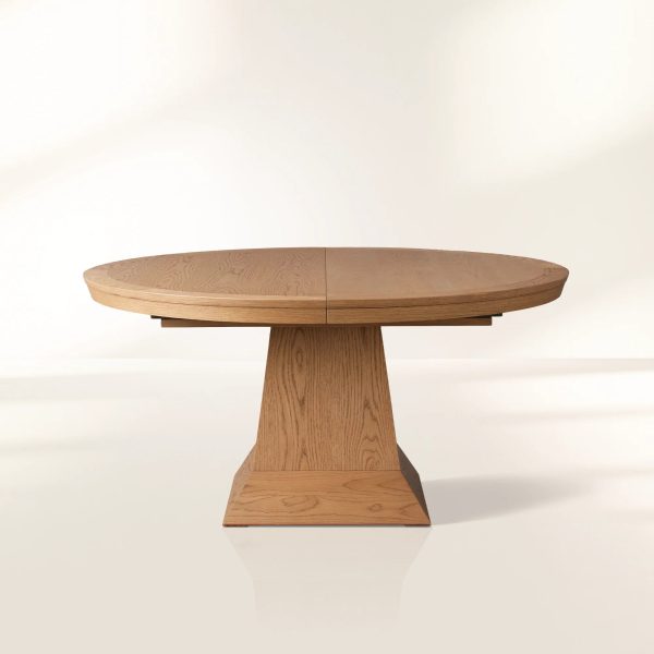 Leighton Extension Dining Table Wood Round Rural Dining Table with Leaves - Image 16
