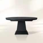Leighton Extension Dining Table Wood Round Rural Dining Table with Leaves - Image 6
