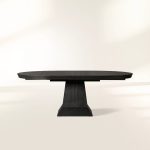 Leighton Extension Dining Table Wood Round Rural Dining Table with Leaves - Image 7