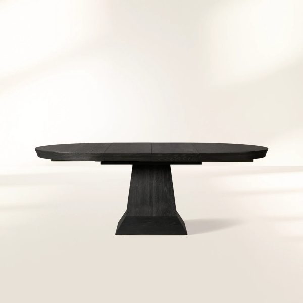 Leighton Extension Dining Table Wood Round Rural Dining Table with Leaves - Image 7