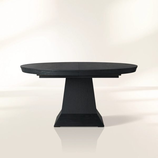 Leighton Extension Dining Table Wood Round Rural Dining Table with Leaves - Image 6