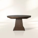 Leighton Extension Dining Table Wood Round Rural Dining Table with Leaves - Image 11