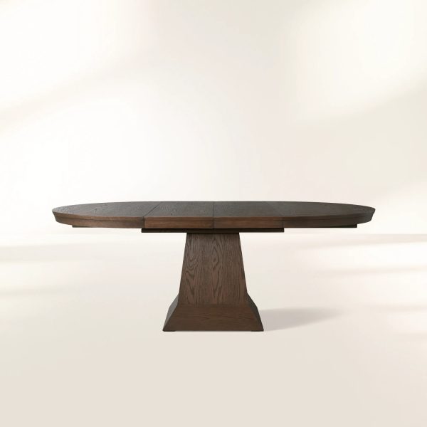 Leighton Extension Dining Table Wood Round Rural Dining Table with Leaves - Image 12