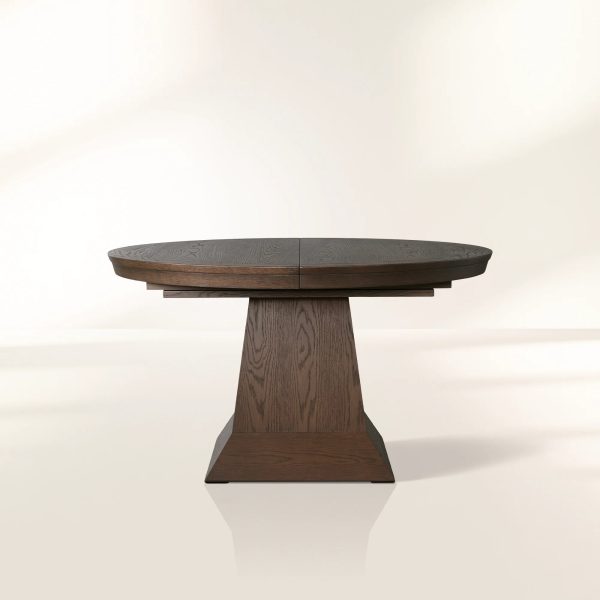 Leighton Extension Dining Table Wood Round Rural Dining Table with Leaves - Image 11