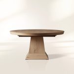 Leighton Extension Dining Table Wood Round Rural Dining Table with Leaves