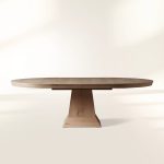 Leighton Extension Dining Table Wood Round Rural Dining Table with Leaves - Image 2
