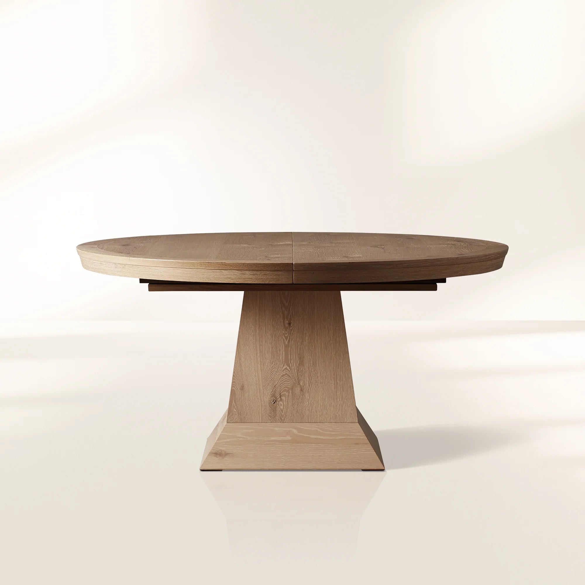 PL_LeightonExpandableDiningTable-S.jpg Leighton Extension Dining Table Wood Round Rural Dining Table with Leaves - Image 1