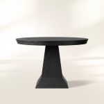 Leighton Modern Country Round Wood Dining Table with Timeless Pedestal Design