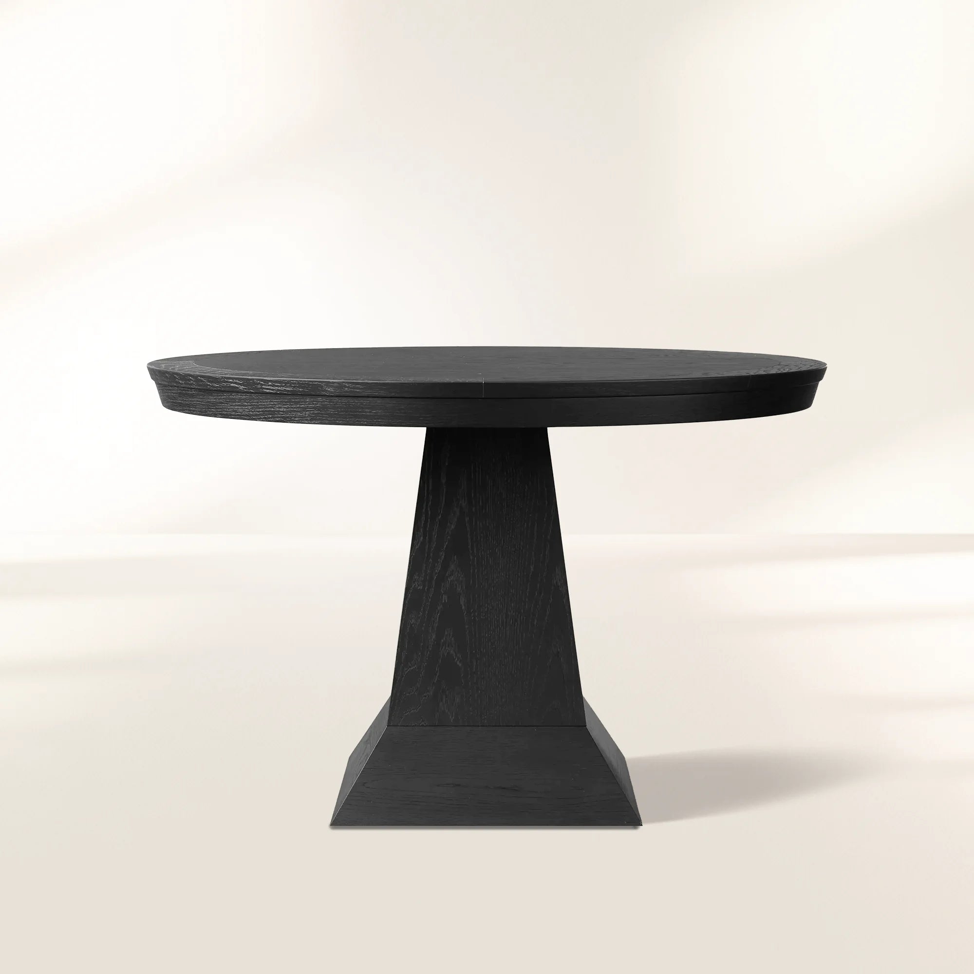 PL_LeightonRoundDiningTable-E.jpg Leighton Modern Country Round Wood Dining Table with Timeless Pedestal Design - Image 1