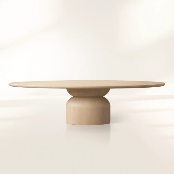 Perth Oval  Dining Table Solid Romanian Oak Hand-Sculpted Modern Style - Image 3