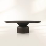 Perth Oval  Dining Table Solid Romanian Oak Hand-Sculpted Modern Style - Image 2