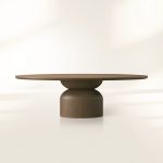 Perth Oval  Dining Table Solid Romanian Oak Hand-Sculpted Modern Style