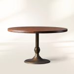 Recycled French Metal Bistro Dining Table with Cast Iron Wade Base Black and Gold Small Dining Table - Image 5