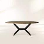 Recycled Metal Dining Table with Vertex Iron Base & One-of-a-Kind Surface - Image 2