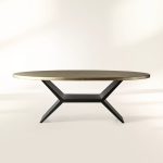 Recycled Metal Dining Table with Vertex Iron Base & One-of-a-Kind Surface