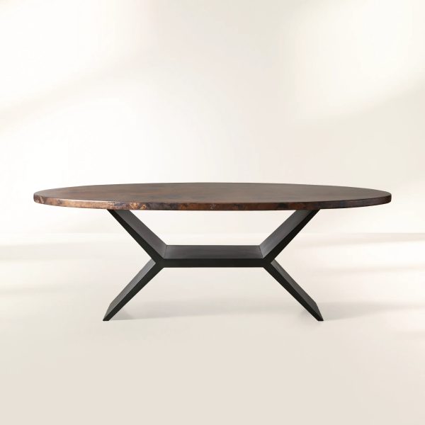 Recycled Metal Dining Table with Vertex Iron Base & One-of-a-Kind Surface - Image 7