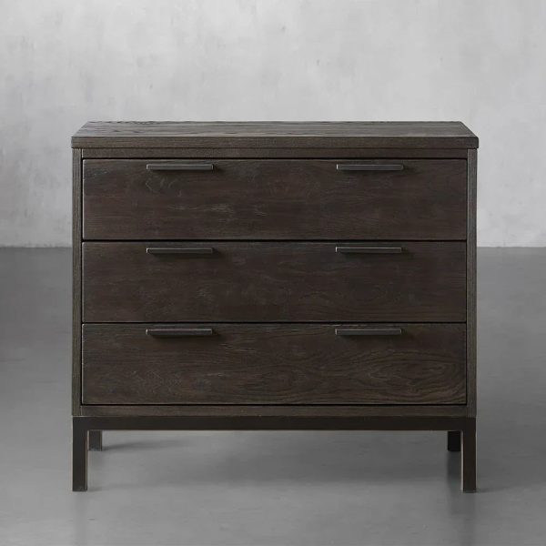 Palmer Large Nightstand Wood Nightside Table Bedroom 3 Drawer Cabinet - Image 4