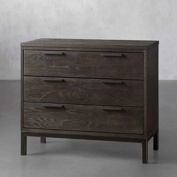 Palmer Large Nightstand Wood Nightside Table Bedroom 3 Drawer Cabinet - Image 5