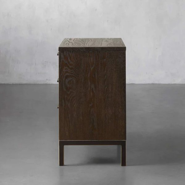 Palmer Large Nightstand Wood Nightside Table Bedroom 3 Drawer Cabinet - Image 6