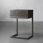Palmer Wood Storage Nightstand Sleek Iron Frame Night side Table - Image 2