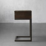 Palmer Wood Storage Nightstand Sleek Iron Frame Night side Table - Image 3