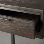 Palmer Wood Storage Nightstand Sleek Iron Frame Night side Table - Image 4