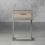 Palmer Wood Storage Nightstand Sleek Iron Frame Night side Table - Image 5