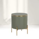 Panoso Wood Nightstand Luxurious Side Table with Gold Base - Image 10