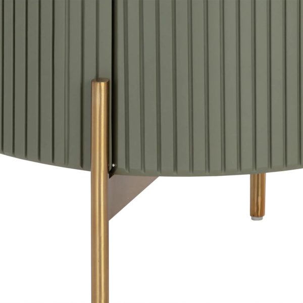 Panoso Wood Nightstand Luxurious Side Table with Gold Base - Image 12