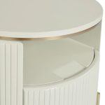 Panoso Wood Nightstand Luxurious Side Table with Gold Base - Image 14