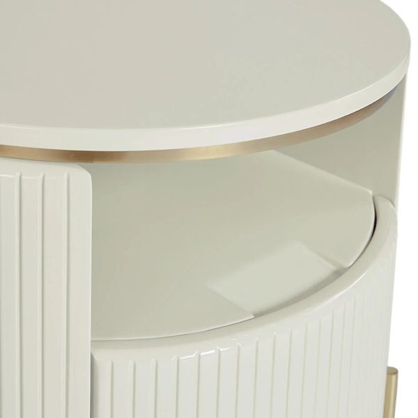 Panoso Wood Nightstand Luxurious Side Table with Gold Base - Image 14