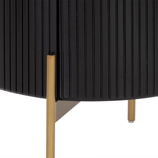 Panoso Wood Nightstand Luxurious Side Table with Gold Base - Image 6