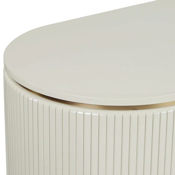 Panoso Curved Sideboard Luxury Buffet Cabinet With Gold stainless steel legs - Image 8