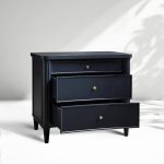 Henley Nightstand Solid Mahogany Nightside Tables With Three Drawers - Image 11