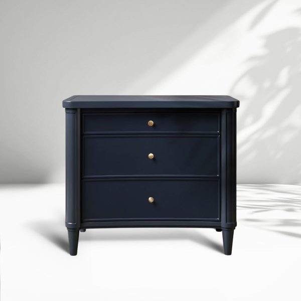 Henley Nightstand Solid Mahogany Nightside Tables With Three Drawers - Image 10