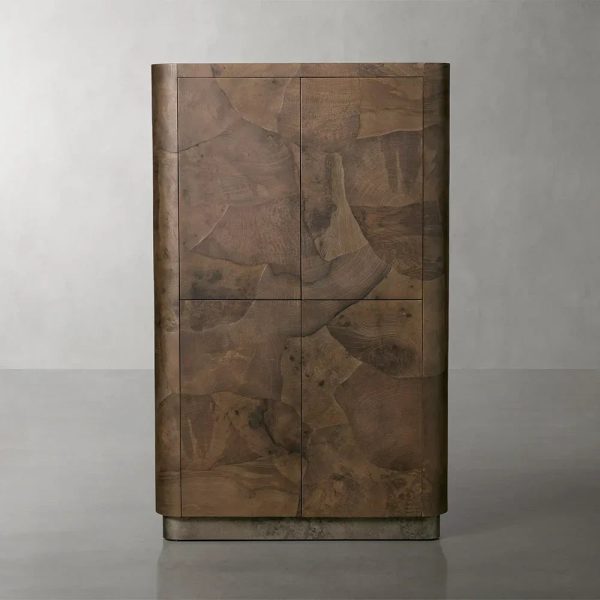 Polanco Wood Tall Storage Cabinet Large Sideboard With Two Spacious Drawers - Image 4
