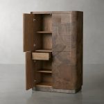 Polanco Wood Tall Storage Cabinet Large Sideboard With Two Spacious Drawers - Image 2