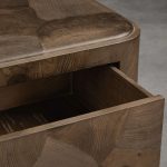 Polanco Wood Closed Nightstand Mosaic Surface Bedside Table - Image 6