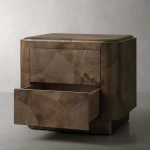 Polanco Wood Closed Nightstand Mosaic Surface Bedside Table - Image 4