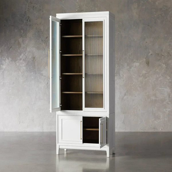 Rowan Modular Reeded Tall Display Cabinet With Glass Doors - Image 3