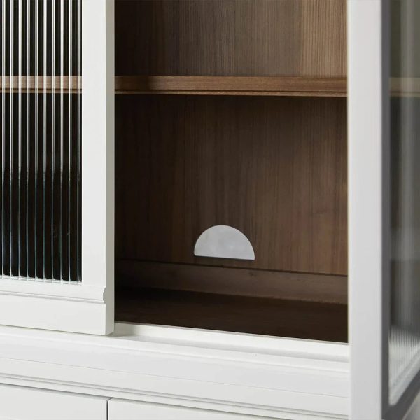 Rowan Modular Reeded Tall Display Cabinet With Glass Doors - Image 5