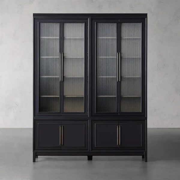Rowan Modular Reeded Tall Display Cabinet With Glass Doors - Image 9