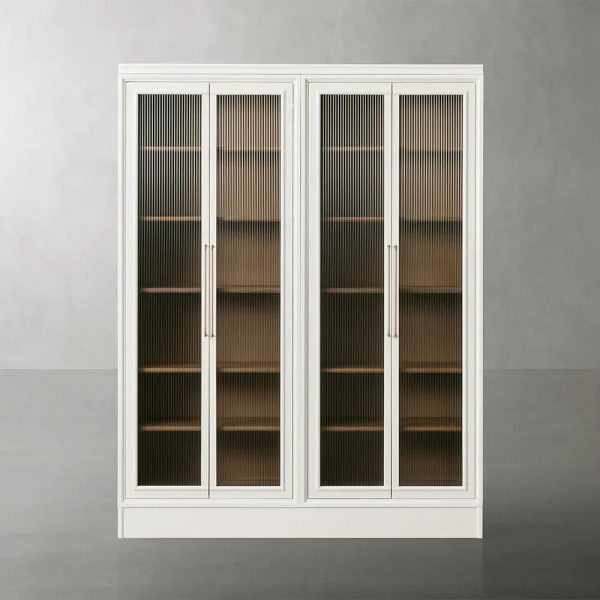 Rowan Modular Tall Display Cabinet Reeded Glass Doors - Image 7