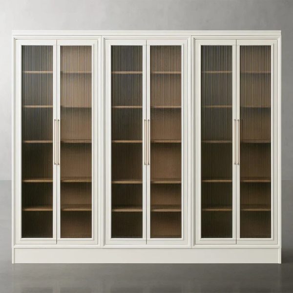 Rowan Modular Tall Display Cabinet Reeded Glass Doors - Image 8