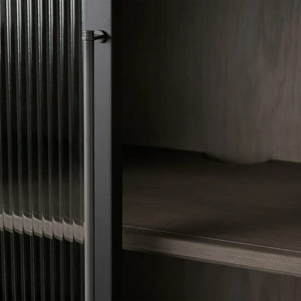 Rowan Modular Tall Display Cabinet Reeded Glass Doors - Image 3