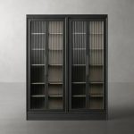 Rowan Modular Tall Display Cabinet Reeded Glass Doors - Image 4